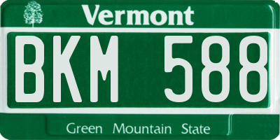 VT license plate BKM588