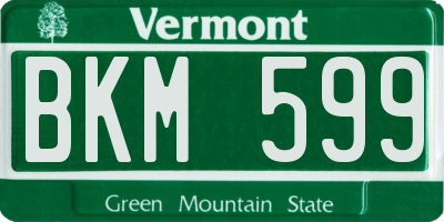 VT license plate BKM599