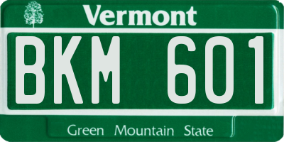 VT license plate BKM601