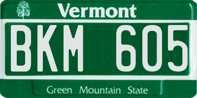 VT license plate BKM605