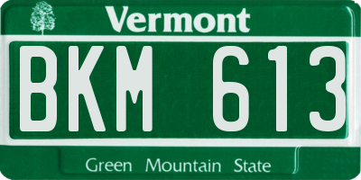 VT license plate BKM613