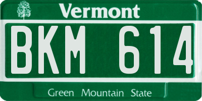 VT license plate BKM614