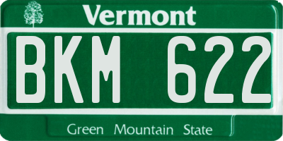 VT license plate BKM622