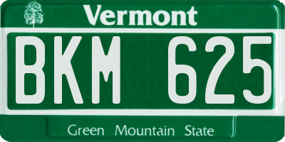 VT license plate BKM625