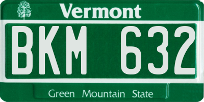 VT license plate BKM632