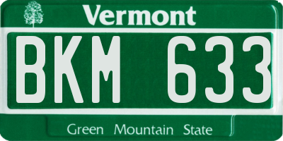 VT license plate BKM633