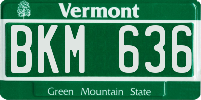VT license plate BKM636