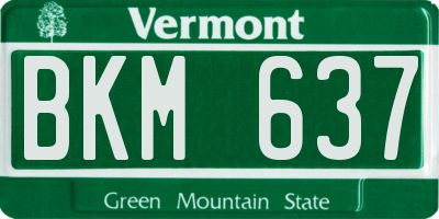 VT license plate BKM637