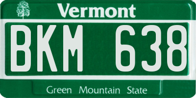 VT license plate BKM638