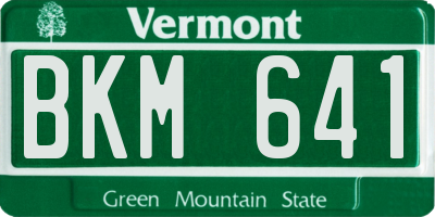 VT license plate BKM641