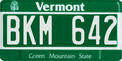 VT license plate BKM642