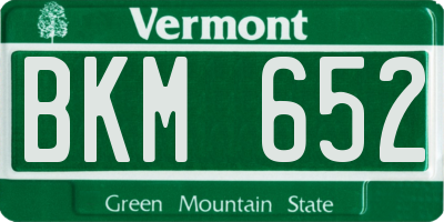VT license plate BKM652