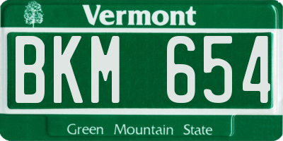 VT license plate BKM654