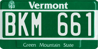 VT license plate BKM661