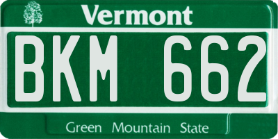 VT license plate BKM662