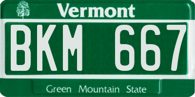 VT license plate BKM667