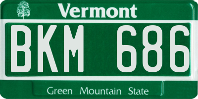 VT license plate BKM686