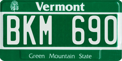 VT license plate BKM690