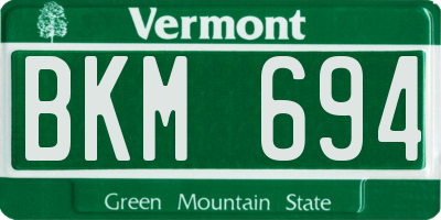 VT license plate BKM694