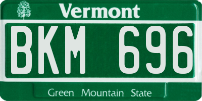 VT license plate BKM696