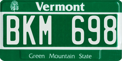 VT license plate BKM698