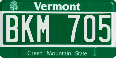 VT license plate BKM705