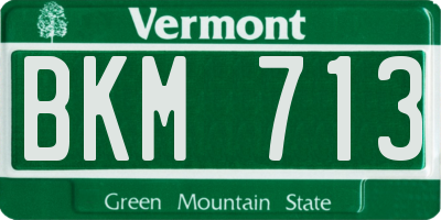 VT license plate BKM713