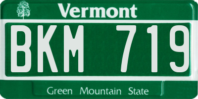 VT license plate BKM719