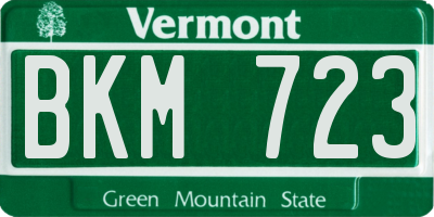 VT license plate BKM723