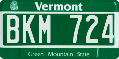 VT license plate BKM724