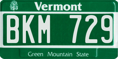 VT license plate BKM729