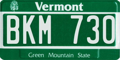VT license plate BKM730