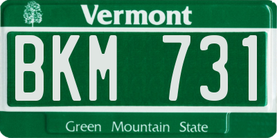 VT license plate BKM731