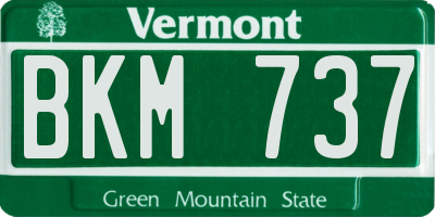 VT license plate BKM737