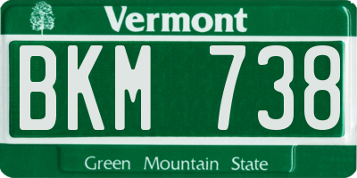 VT license plate BKM738