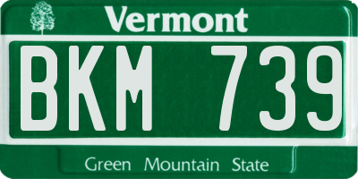 VT license plate BKM739