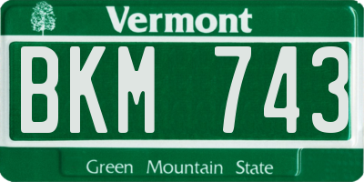 VT license plate BKM743