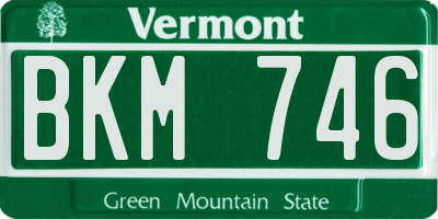 VT license plate BKM746