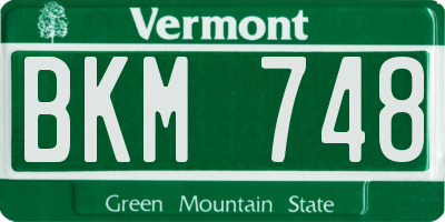 VT license plate BKM748