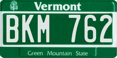 VT license plate BKM762