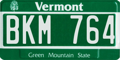VT license plate BKM764