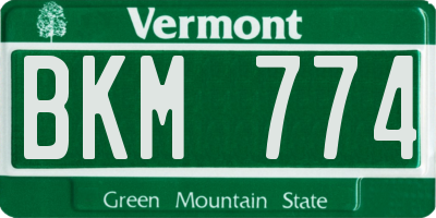 VT license plate BKM774