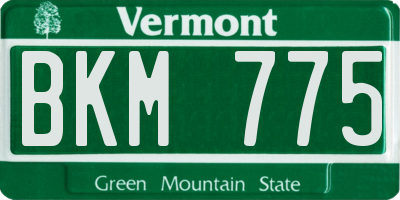 VT license plate BKM775