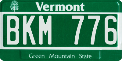 VT license plate BKM776