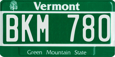 VT license plate BKM780