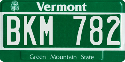 VT license plate BKM782