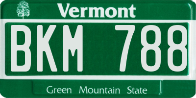 VT license plate BKM788