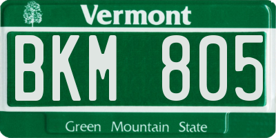VT license plate BKM805
