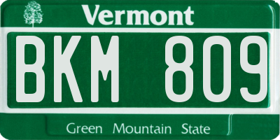 VT license plate BKM809