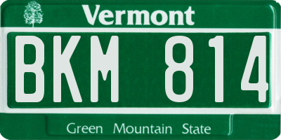 VT license plate BKM814